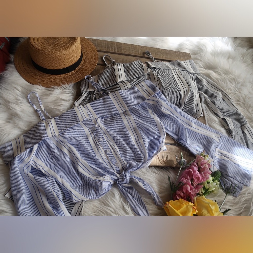 ZOE- Off-Shoulder with Strap Crop Top - Picture 5 of 6